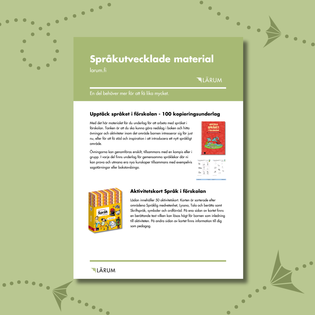 Pärmbilden för Infoblad - Språkutvecklande