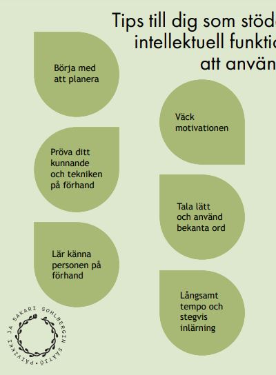 Pärmbilden för Tips till dig som stöder personer med intellektuell funktionsnedsättning att använda IKT